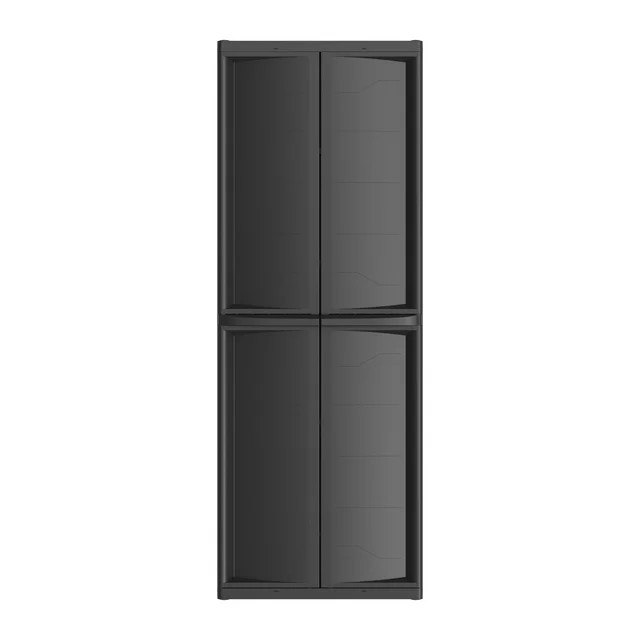 Hyper Tough Plastic 4-Shelf Garage Storage Utility Cabinet, Black Finish, HT-4SHFF-CABT Model, Bl... | Walmart (US)