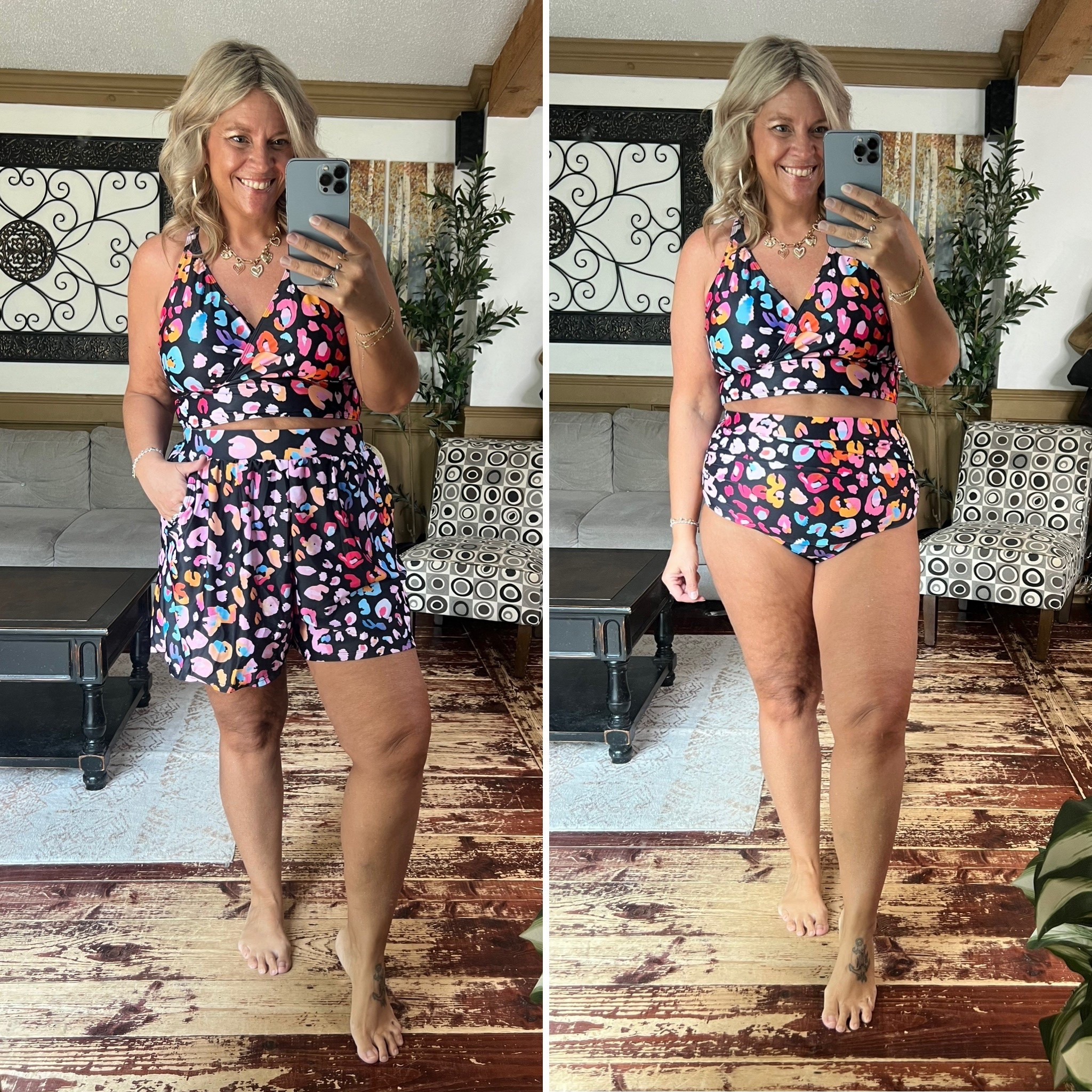 Wearing size 14 or 14/16 in swimsuit top and bottoms. Two pice swimsuit and swim shorts too. 

#LTKPlusSize #LTKMidsize #LTKSwim