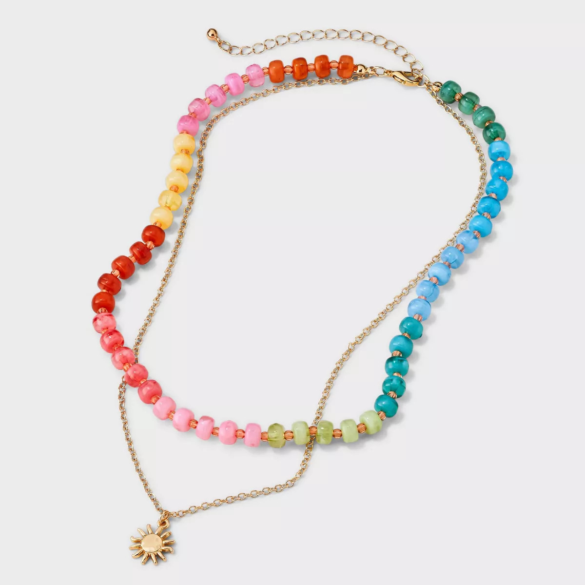 Beaded Sun Drop Multi-Strand Pendant Necklace - Universal Thread™ | Target