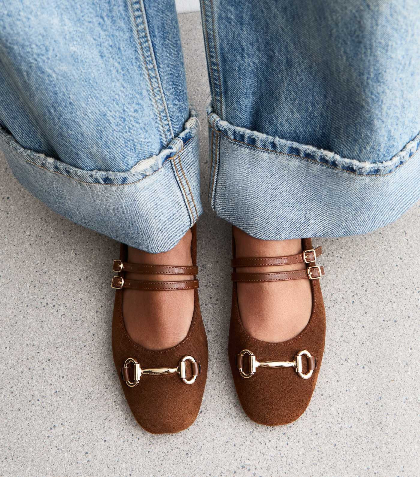 Tan Faux Suede Snaffle Trim Ballet Flats | New Look | New Look (UK)