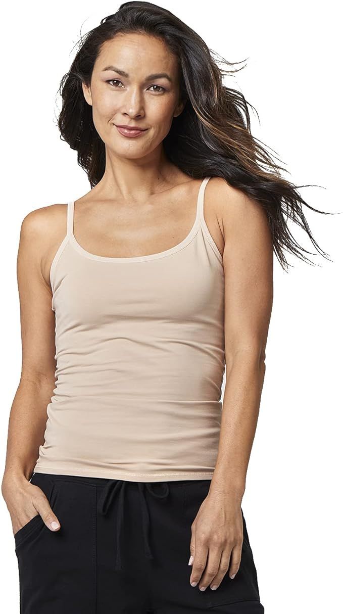 Pact Women's Organic Cotton Camisole Tank Top with Built-in Shelf Bra | Amazon (US)