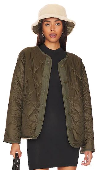 Marissa Reversible Quilted Sherpa Jacket in Army | Revolve Clothing (Global)