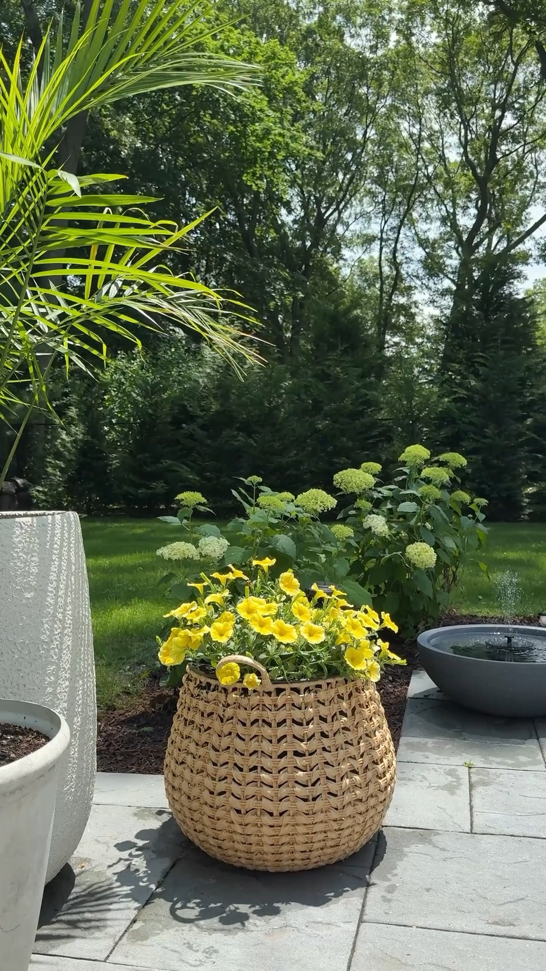 Serene patio fountain, planters, and decor. 

#outdoorliving #backyard

#LTKHome #LTKSaleAlert #LTKSeasonal