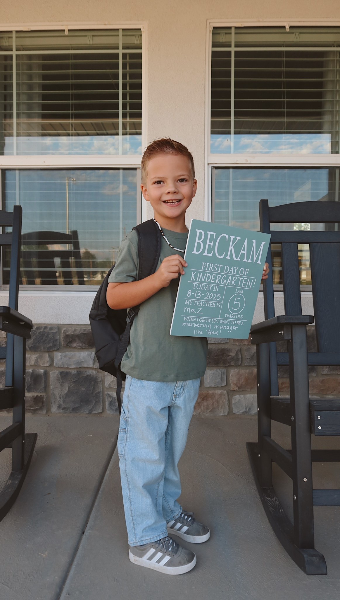 Beck’s 1st day look because these jeans were such a good last-minute find!! 🩵🩵 He’s wearing a size 4 for reference 

#LTKFamily #LTKKids
