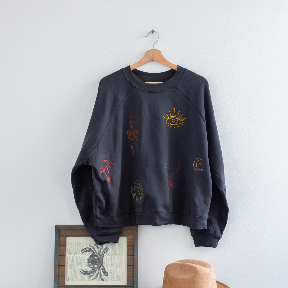 "Tattoo" Embroidered Cropped Sweatshirt | Magill