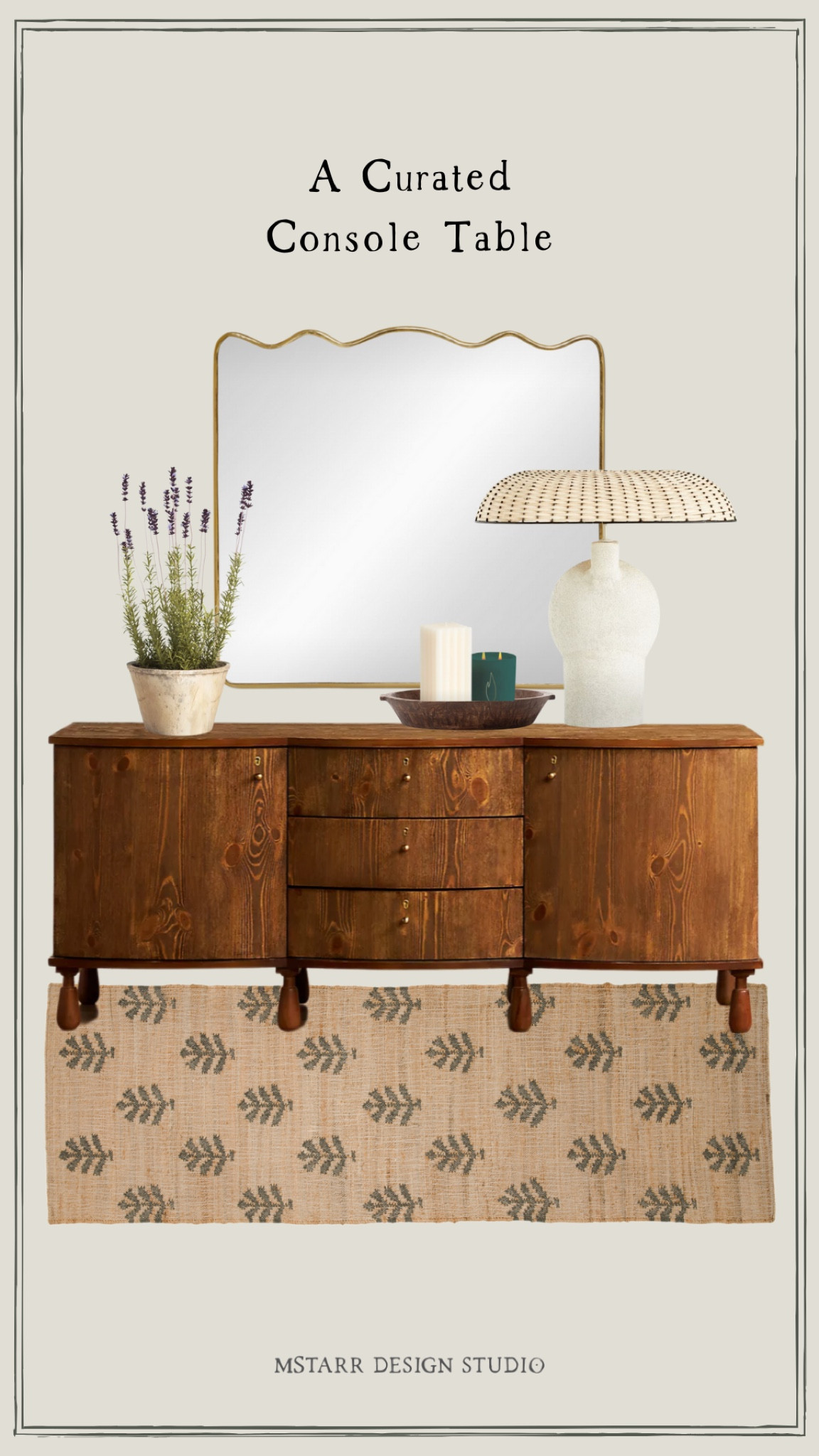 Curated...a console table

This console table features an oversized scalloped gold mirror, a white lamp with oversized shade, faux lavender potted plant and a hand carved bread bowl to hold a couple of candles. 

#wayfair #mcgeeandco #worldmarket #amberlewis #anthropologie #amberxanthro #luluandgeorgia #marshalls #amazonhome

#LTKhome #LTKunder100 #LTKSeasonal