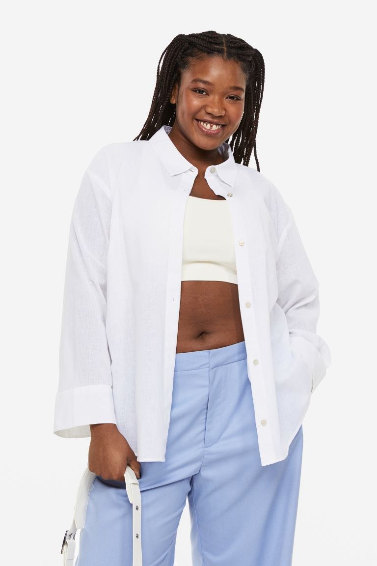 H&M+ Linen-blend Shirt | H&M (US + CA)