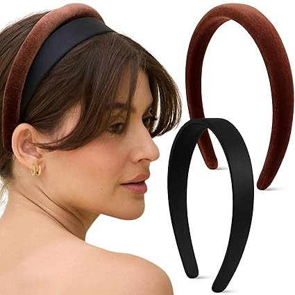 Kitsch Velvet & Satin Headbands for Women - Non Slip, Soft and Lightweight - Stylish Headbands fo... | Amazon (US)