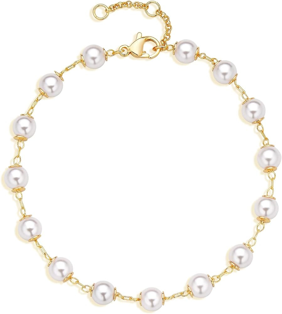 MEVECCO Bracelet for Women 14K Gold Plated Dainty Chain Simple Jewelry Cute Handmade Minimalist f... | Amazon (US)