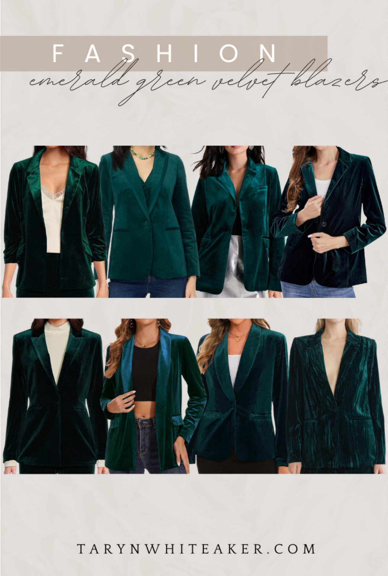 Emerald green velvet is such a stunning choice for the holidays. These blazers add depth, texture, and a bold pop of color that instantly elevates any outfit. Whether you style them with denim, trousers, or a simple cami, they create a polished look perfect for parties, events, or winter nights out.
Linking all the emerald velvet blazer options and similar festive layers below.

#LTKSeasonal #LTKHoliday #LTKgrwm