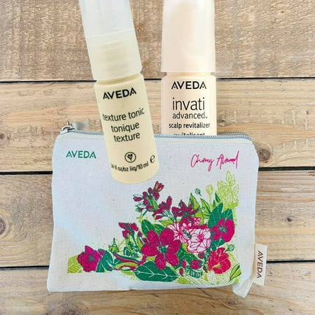 Aveda Set Of 2 Texture Tonic & Invati Advanced Scalp Revitalizer .34 Oz Each - Reduces Hair Loss + Free Pouch | Walmart (US)