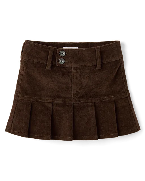 Girls Pleated Corduroy Skort - Brown | The Children's Place