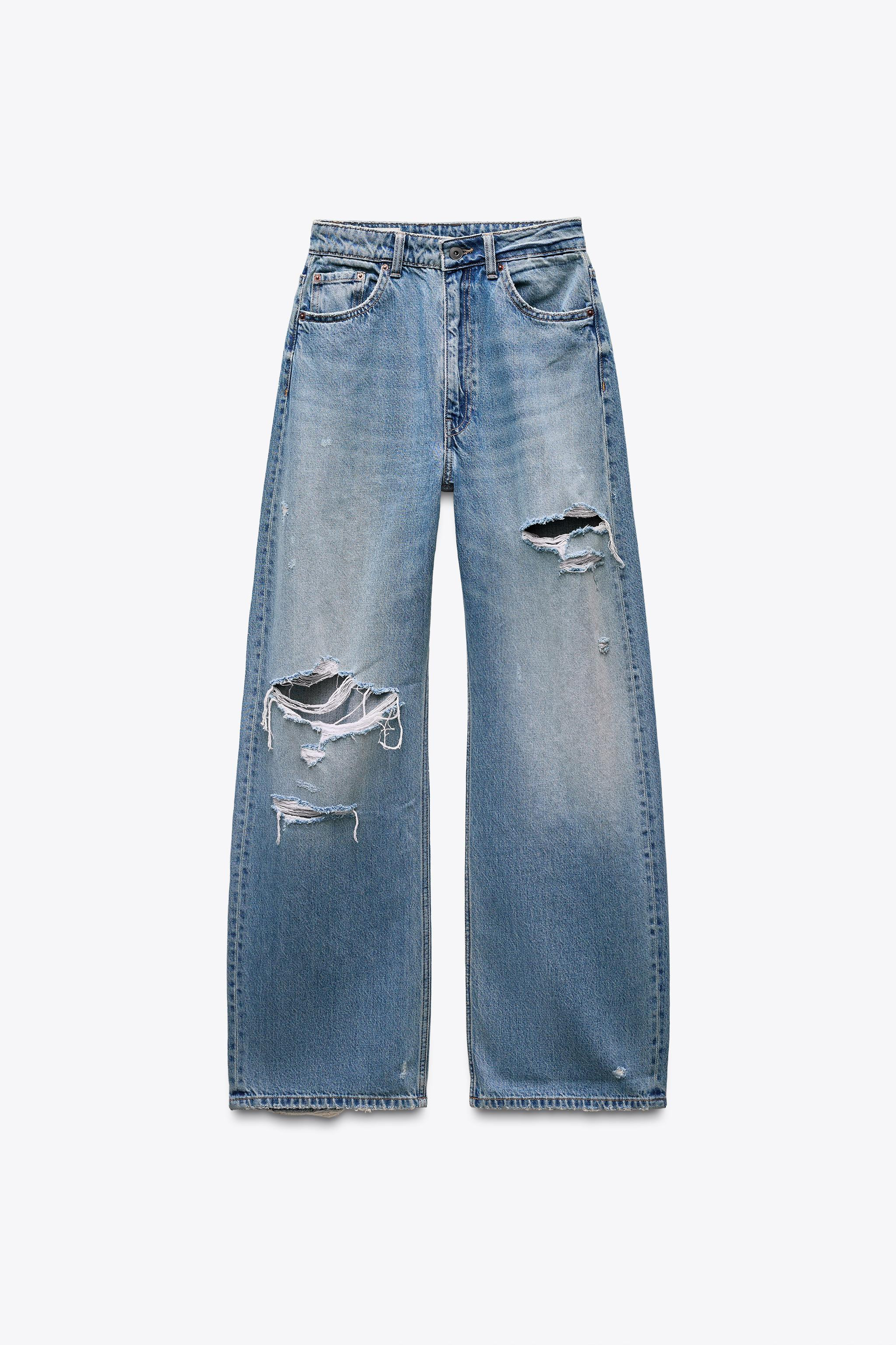 TRF MID-RISE BAGGY RIPPED JEANS | Zara US
