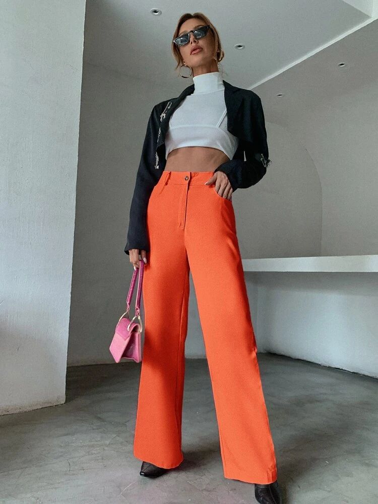 High Waist Wide Leg Pants | SHEIN