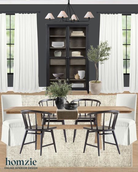 Dining room, dining room inspo, dining room decor, dining room design, moody dining room, modern classic dining room, modern farmhouse dining room, dining table, dining chairs, home decor, cabinet, dining room decor ideas, wood dining table, black dining chairs, upholstered dining chairs, neutral rug, dining room rug 

#diningroom #kitchen #homedecor #moodboard #modernclassic 

#LTKstyletip #LTKhome #LTKFind