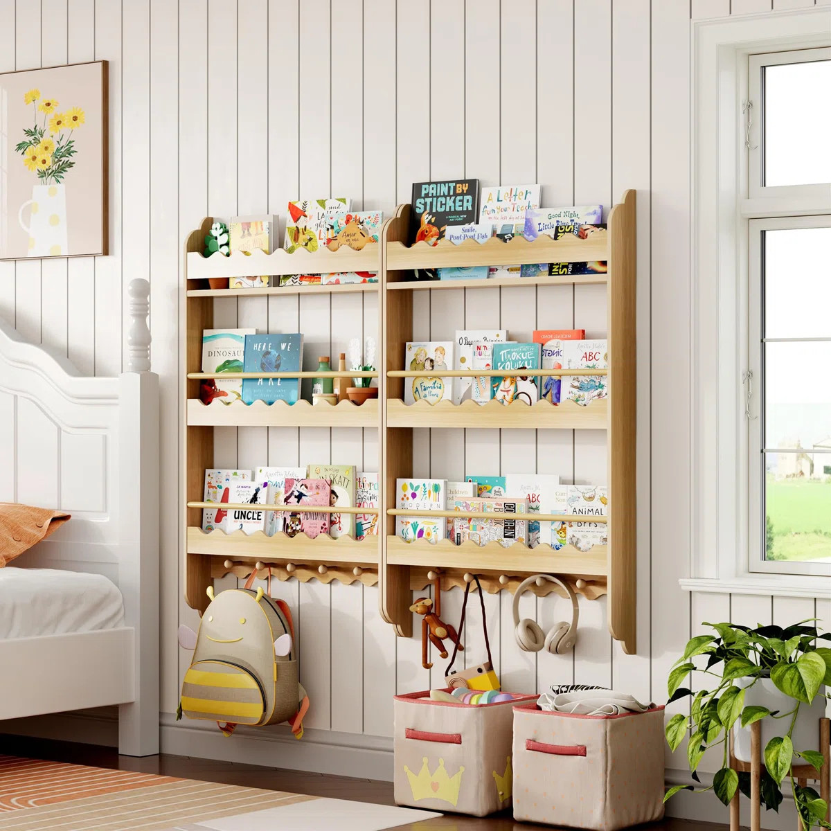 39.4" H X 23.6" W Wooden Kids Floating Bookcase with 3 spacious open shelves | Wayfair North America