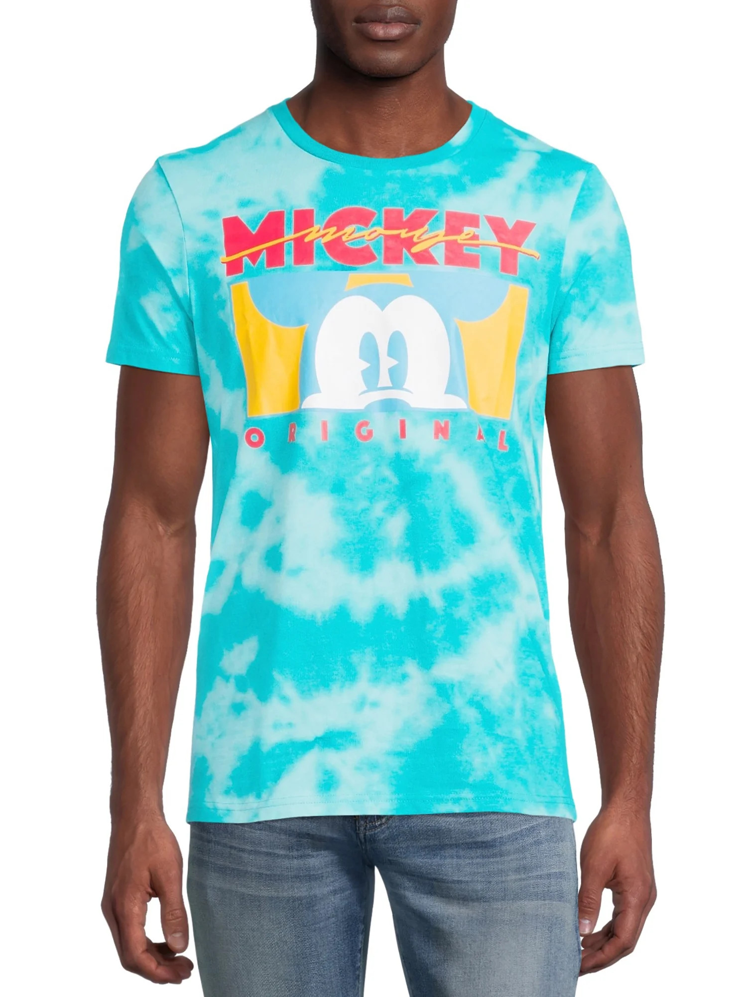 Disney Mickey Mouse Men's & Big Men's Tie Dye Short Sleeve Graphic Tee | Walmart (US)