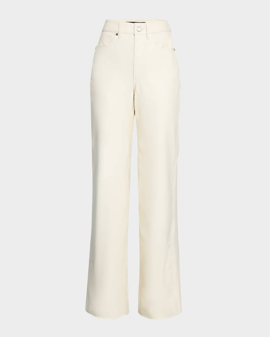 Taylor High-Rise Vegan Leather Jeans | Neiman Marcus