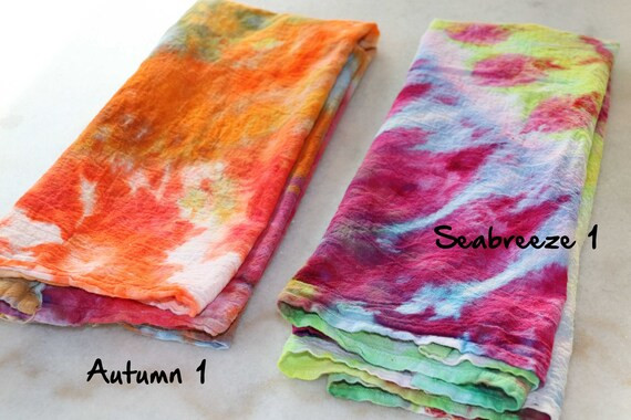 Hand Tie Dyed Cotton Flour Sack Kitchen Tea Towel Ice Dyed | Etsy | Etsy (US)
