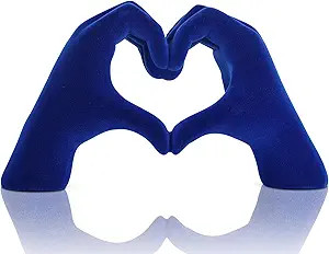 Heart shaped hand carved decorative aesthetics, blue heart shaped bookshelf decor, office coffee ... | Amazon (US)