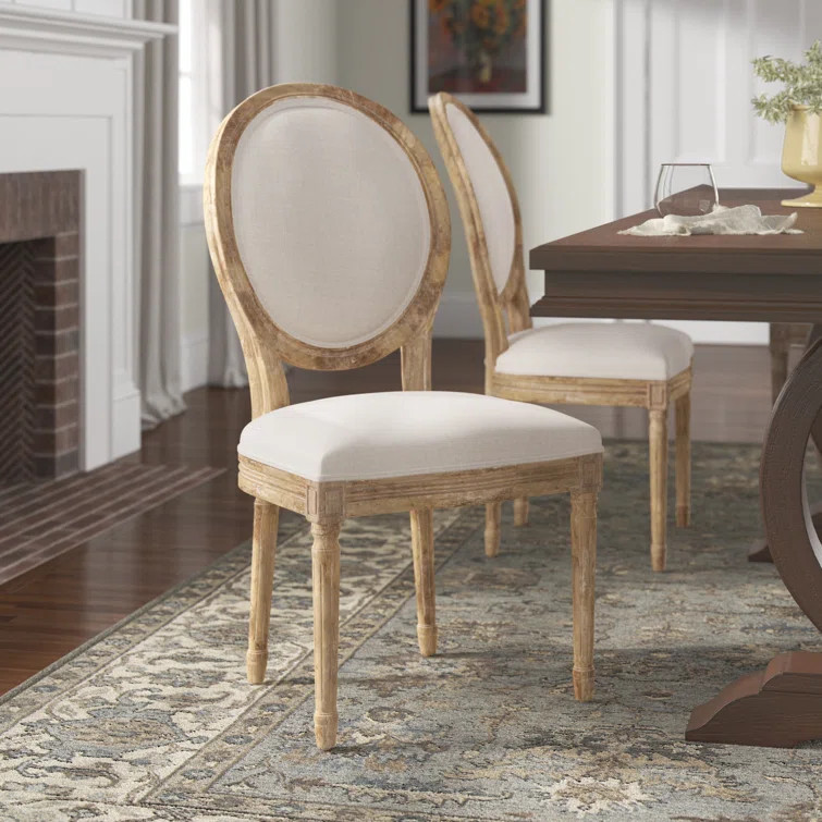 Hartl Tufted Linen King Louis Back Parsons Chair (Set of 2) | Wayfair North America