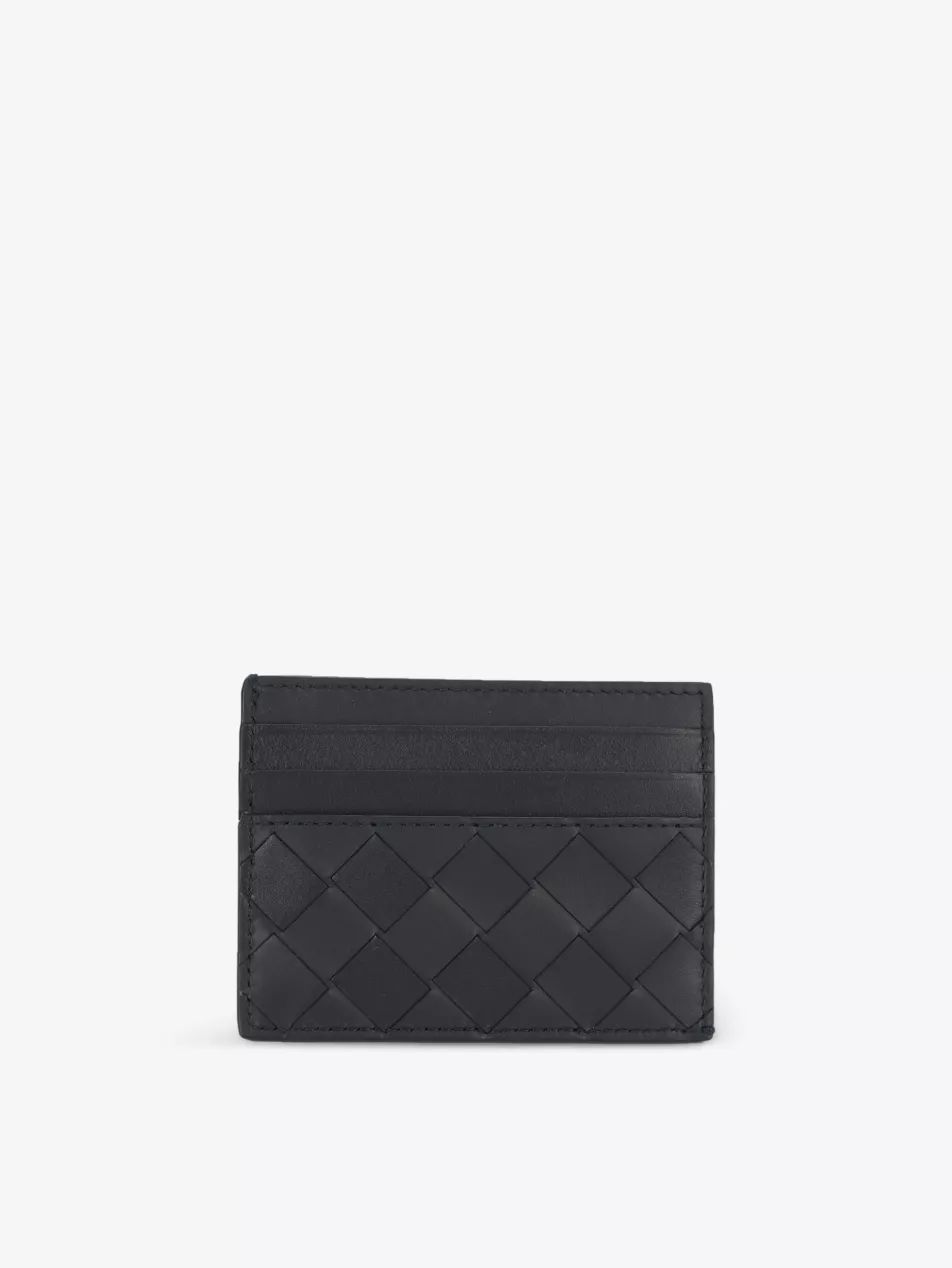 Double-faced woven leather card holder | Selfridges