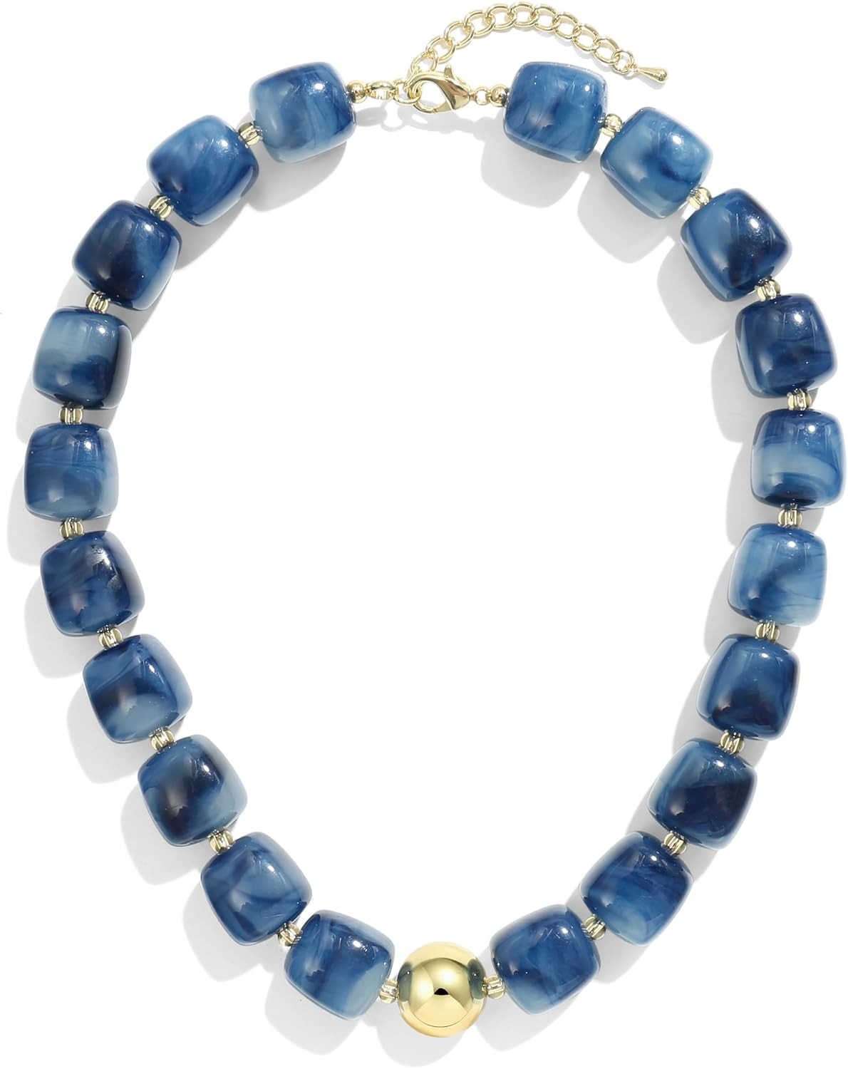 Colorful Chunky Necklaces for Women Multicolored Large Square Resin Beads Necklace Trendy Bold Statement Beaded Necklace | Amazon (US)