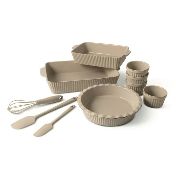 Thyme & Table 10-Piece Ceramic Bakeware Set - Taupe | Walmart (US)