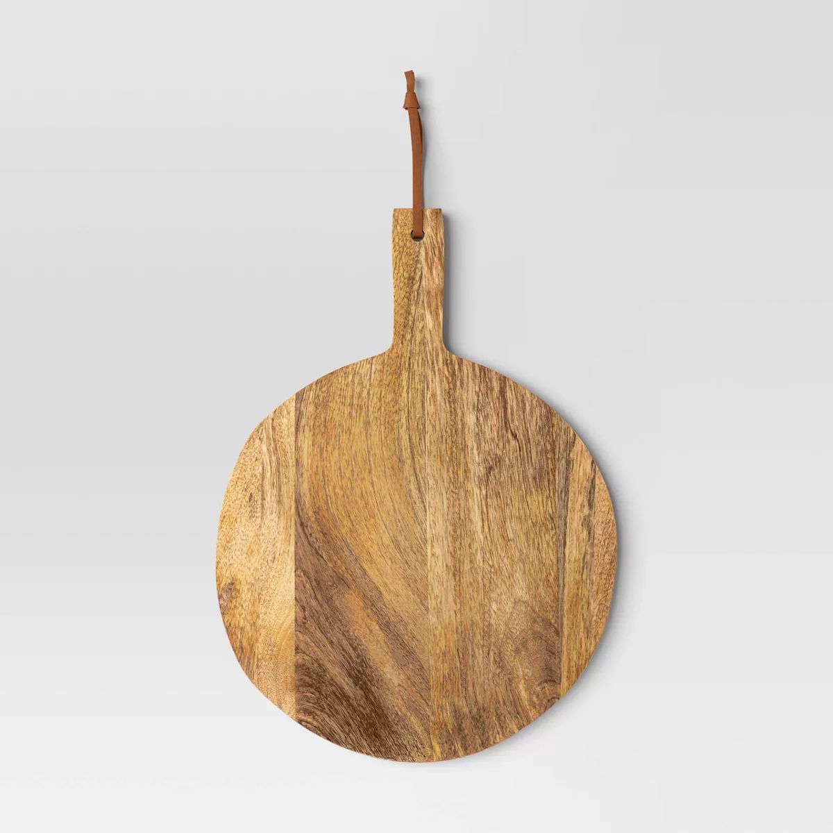 Wood Medium Round Serving Tray with Leather Knotted Loop - Threshold™ | Target