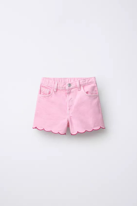WAVE HEM MOM FIT TWILL SHORTS | Zara US