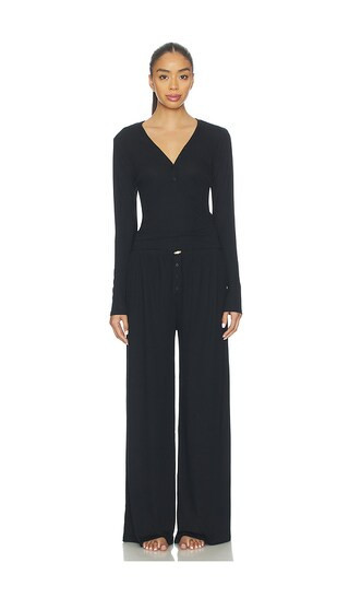 homebodii Pointelle Lounge Set in Black. - size M | Revolve Clothing (Global)