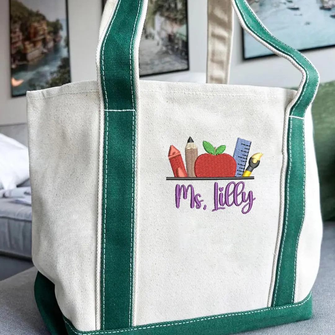 Custom Embroidered Personalized Teacher Tote Bag, Teacher Tote Bag, Back to School Totes, School ... | Etsy (US)