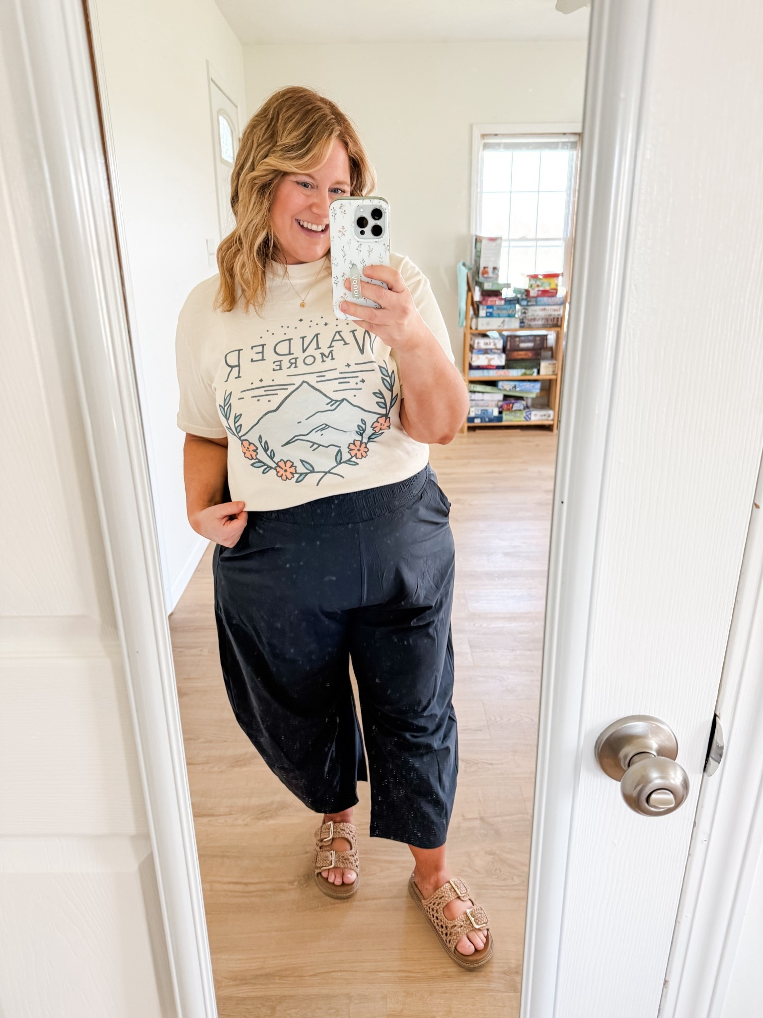 Wearing a large in my graphic tee.  You can use code STEPHSHARES20 to save! My barrel pants are an XL petite.  

#LTKPetite #LTKBump #LTKMidsize