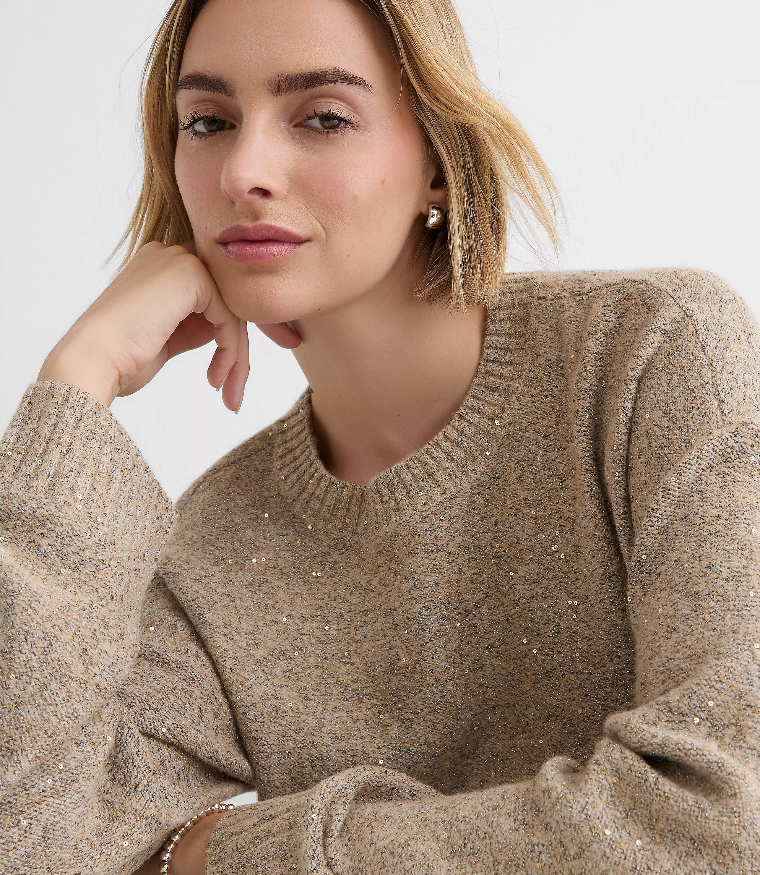 Shimmer Relaxed Everyday Sweater | LOFT