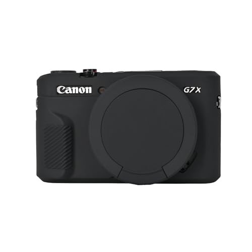 G7X Mark II Camera Case,Soft Silicone Protective Case Ultra-Thin Lightweight Cover for Canon PowerShot G7X Mark II Camera with Lens Cover (Black) | Amazon (US)