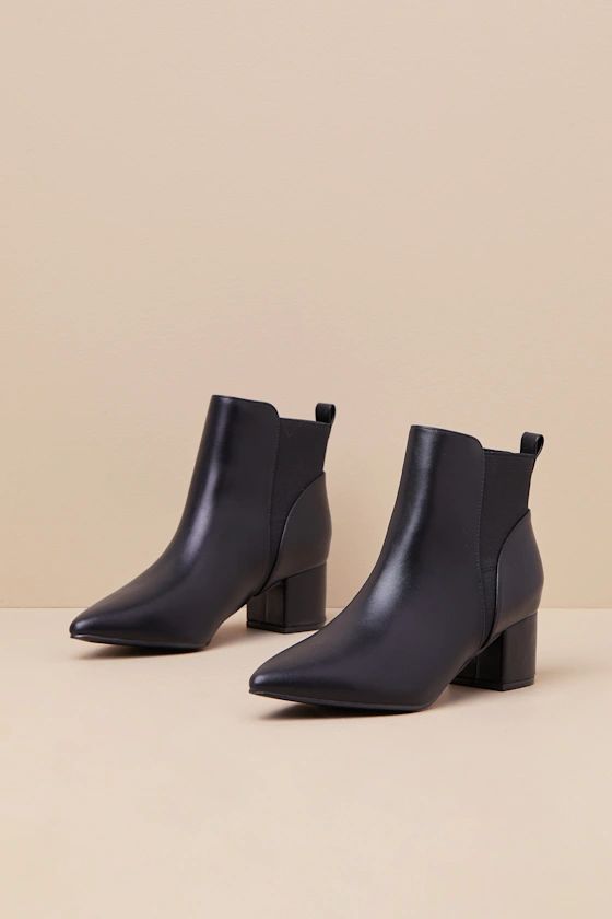 Chase Black Pointed Toe Ankle Booties | Lulus