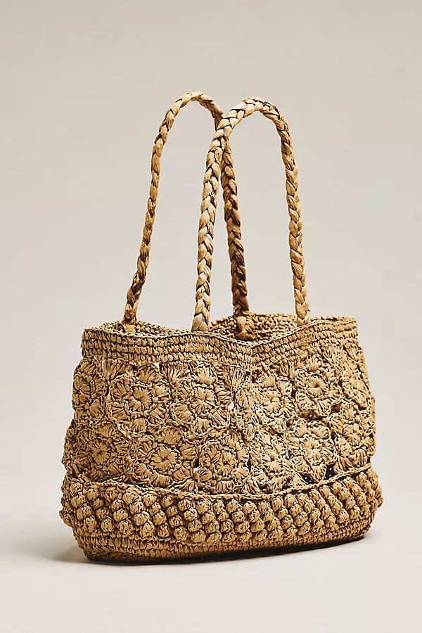 Sharlo Crochet Flower Tote Bag | Anthropologie (US)