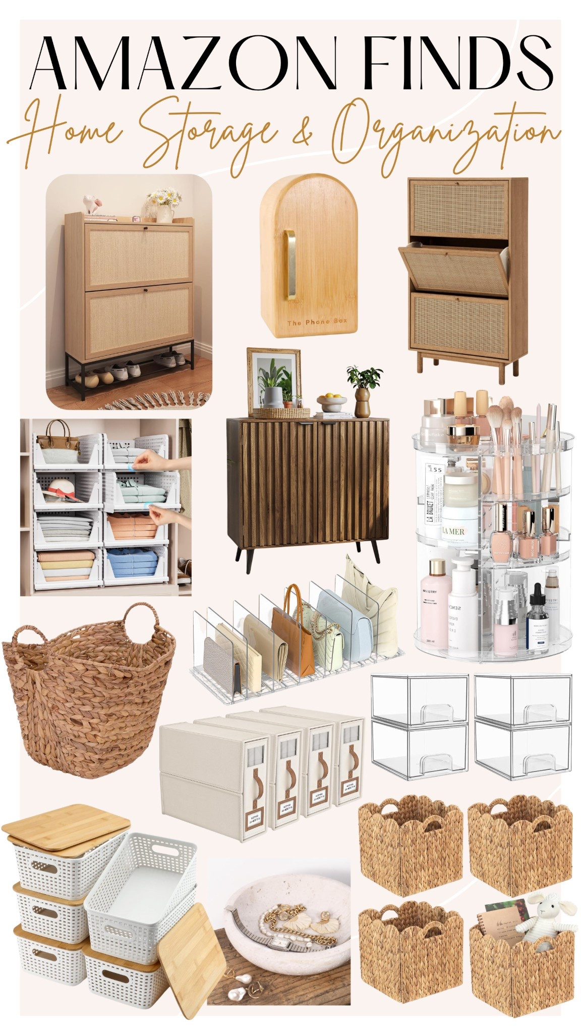 Home storage and organization finds for the entryway, closet, bedroom, and living room 🫶🏽

#LTKHome #LTKFamily