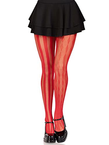 Leg Avenue womens Harlequin Fishnet Costume Tights Red One Size | Amazon (US)