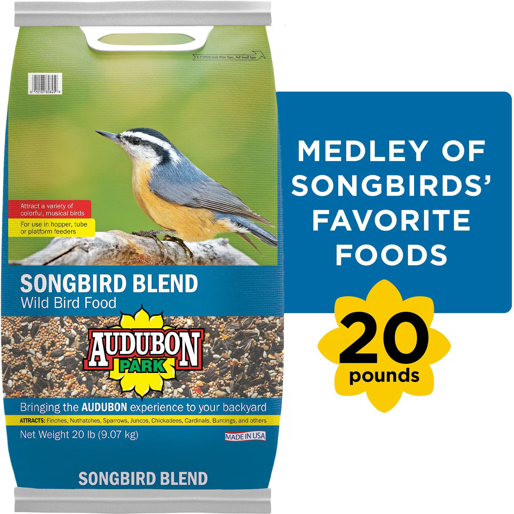 Audubon Park Songbird Seed Blend Wild Bird Food, 20-lb bag | Chewy