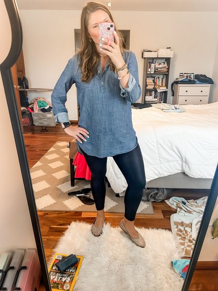 Find yourself a cute Chambray tunic and throw on your Spanx leggings and you’ve got an outfit! 

#LTKmidsize #LTKworkwear #LTKover40