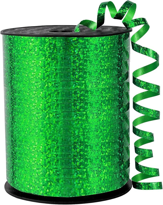 Green Curling Ribbon, 500 Yard Green Ribbon, Shiny Metallic Curling Ribbon for Gift Wrapping, Bal... | Amazon (US)
