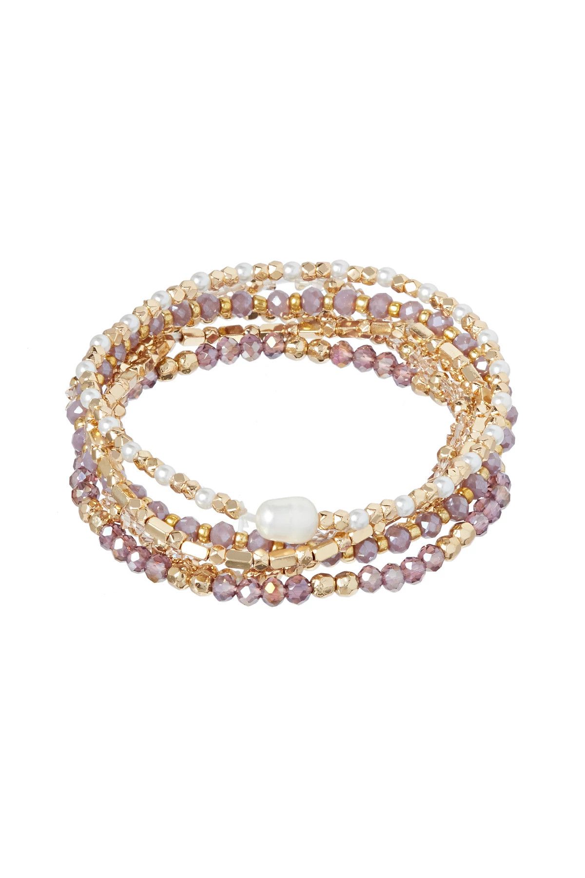 Lilac Beaded Bracelet Set | Everything But Water