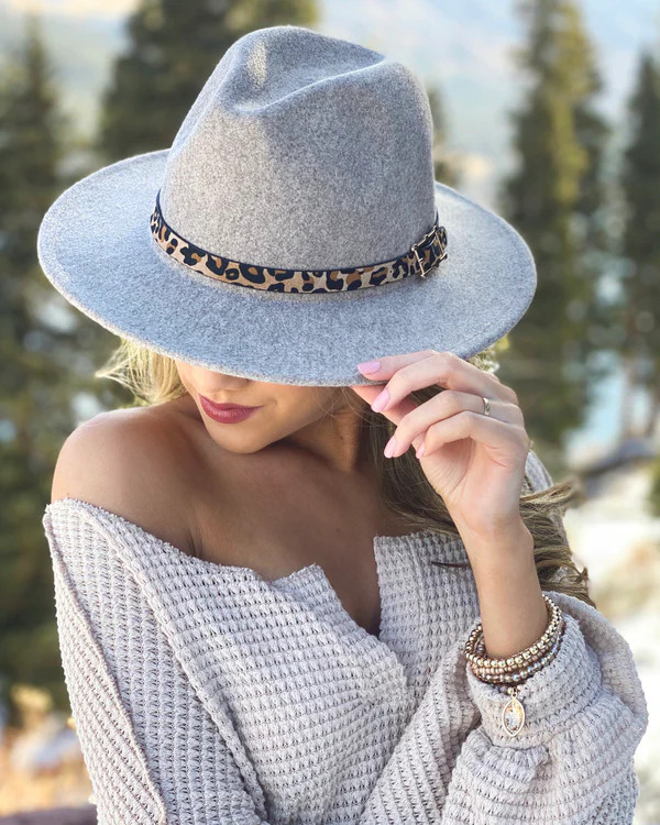 Light Gray Animal Print Winter Fedora | Live Love Gameday®
