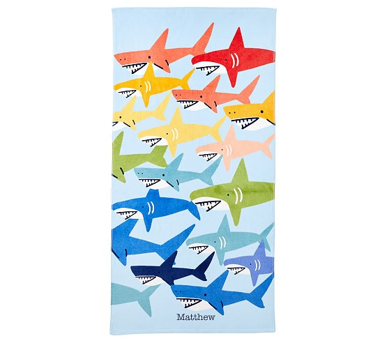 Rainbow Shark Kid Beach Towel UPF 50+ | Pottery Barn Kids