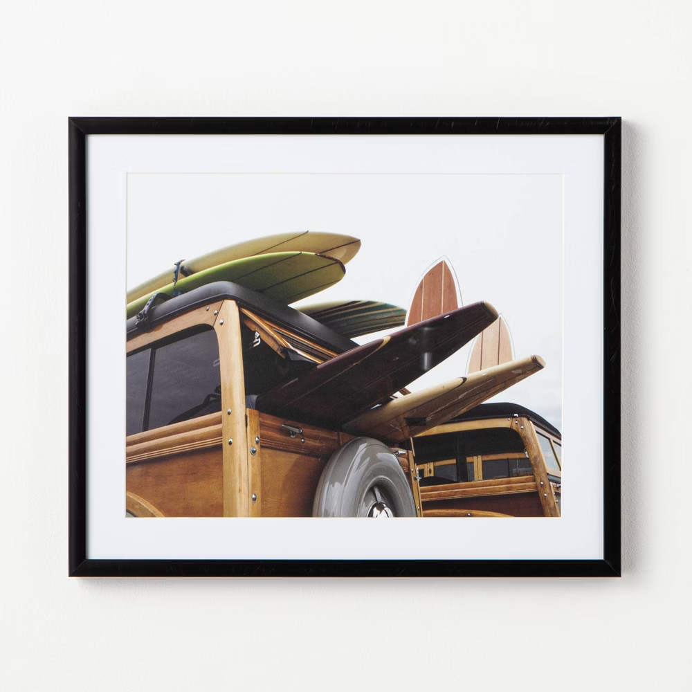 20""x 24"" Woodies on the Wharf Frame Under Glass with Mat Black - Threshold designed with Studio Mc | Target