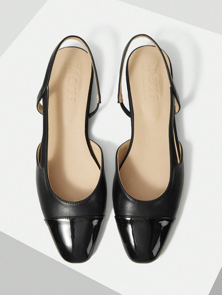 MOTF PREMIUM WOMEN'S COMFORT CONTRAST PANEL FLAT SHOES, FOR NEW YEAR HOLIDAY, SPRING SHOES SPRING BREAK EASTER | SHEIN