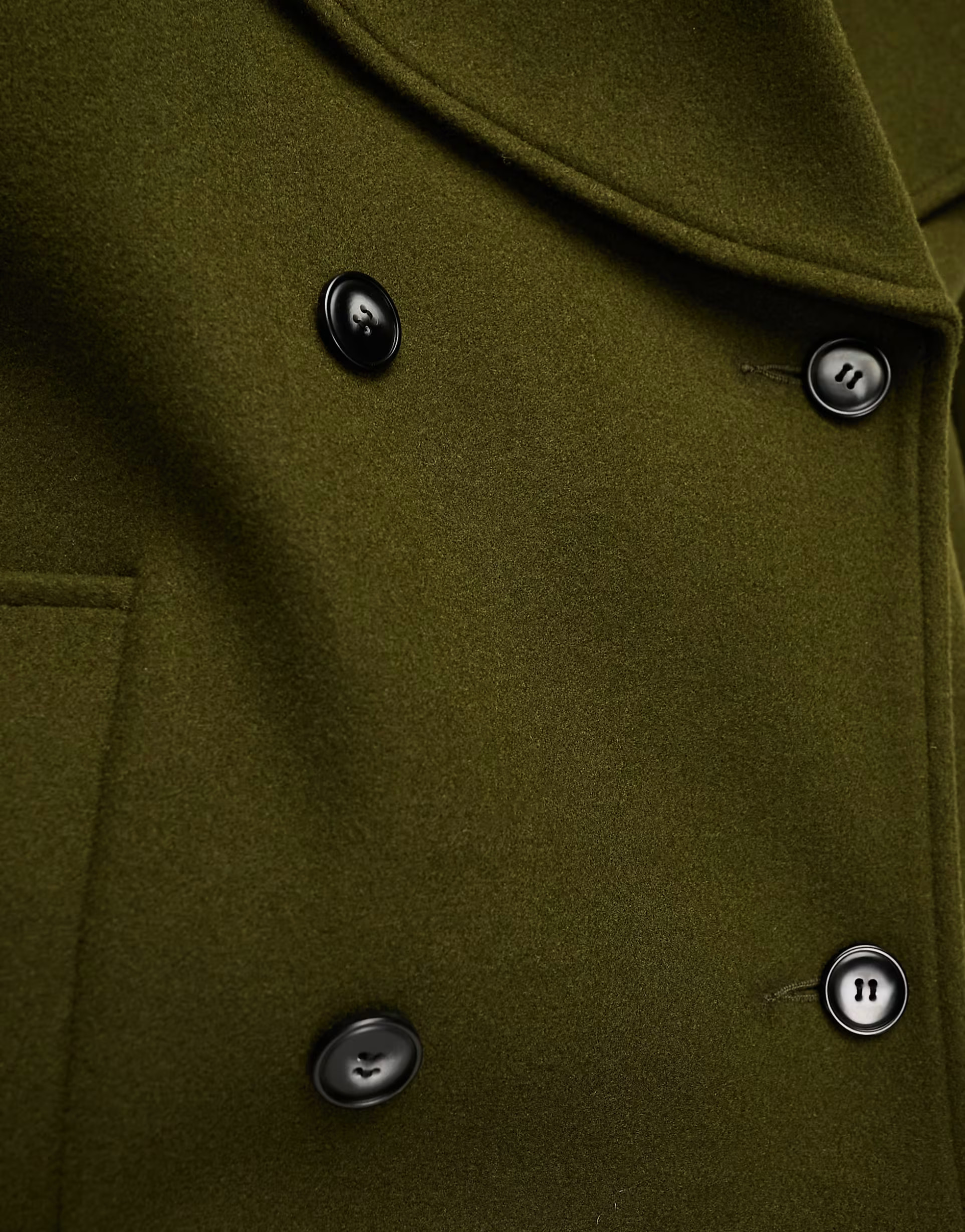 ASOS DESIGN pea coat in khaki | ASOS (Global)