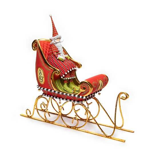 Patience Brewster Dash Away Sitting Santa & Sleigh Figure Set | MacKenzie-Childs