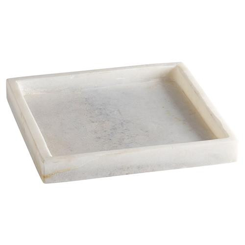 Maddox Modern Classic Cream Marble Square Tray - Medium | Kathy Kuo Home